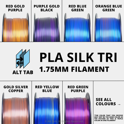 Silk Tri Color PLA Filament 1.75mm 1KG