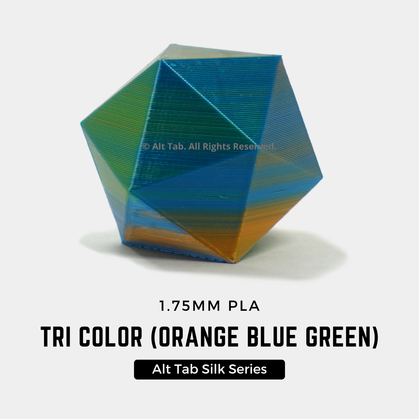 PLA Tri-color Silk – Orange-Blue-Green (1.75mm 1KG Filament)