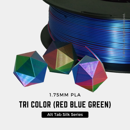 PLA Tri-color Silk – Red-Blue-Green (1.75mm 1KG Filament)