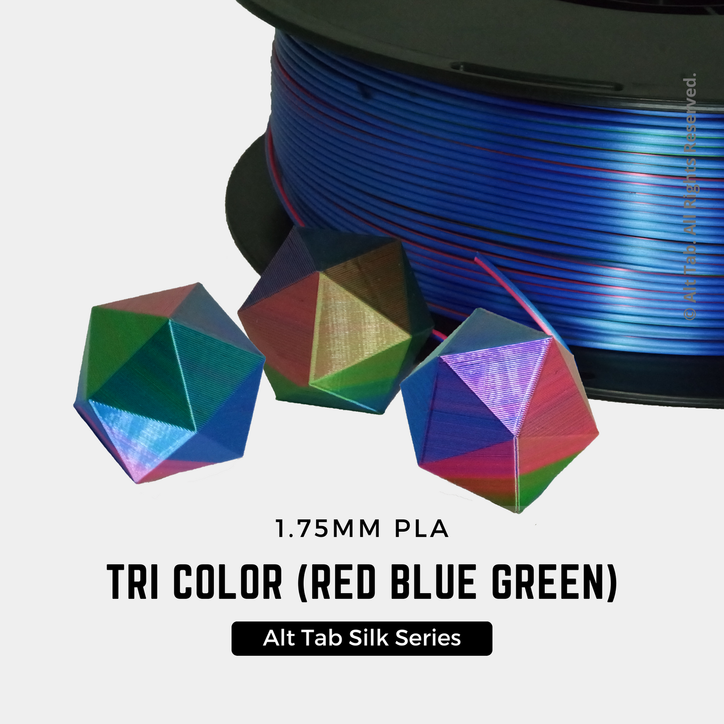 Silk Tri Color PLA Filament 1.75mm 1KG