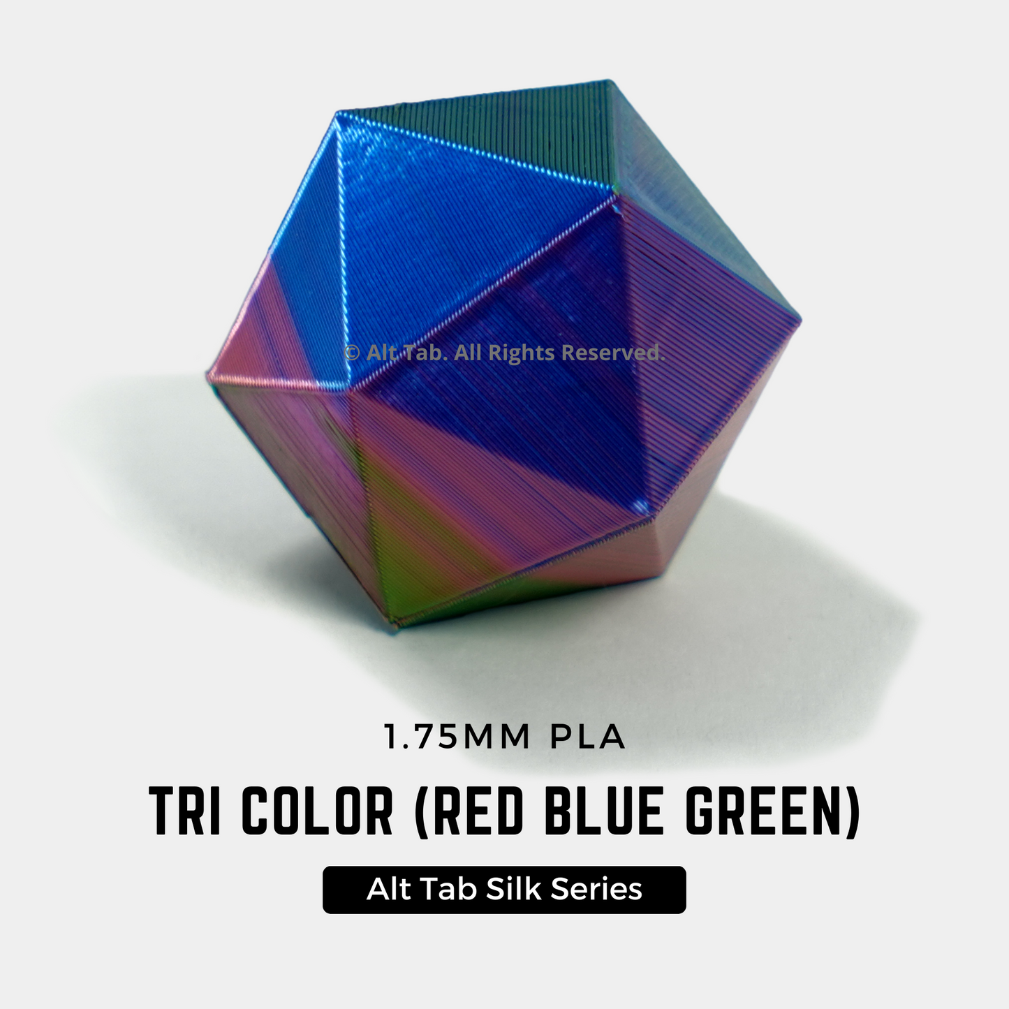 PLA Tri-color Silk – Red-Blue-Green (1.75mm 1KG Filament)