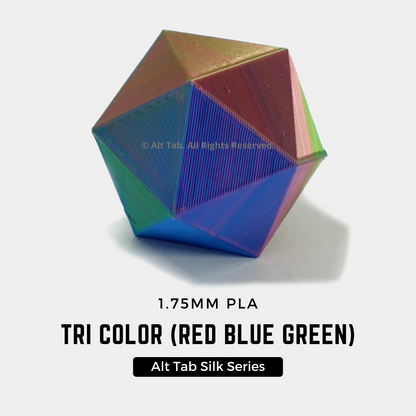 PLA Tri-color Silk – Red-Blue-Green (1.75mm 1KG Filament)