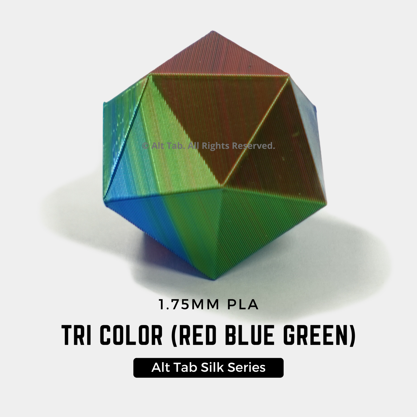 PLA Tri-color Silk – Red-Blue-Green (1.75mm 1KG Filament)