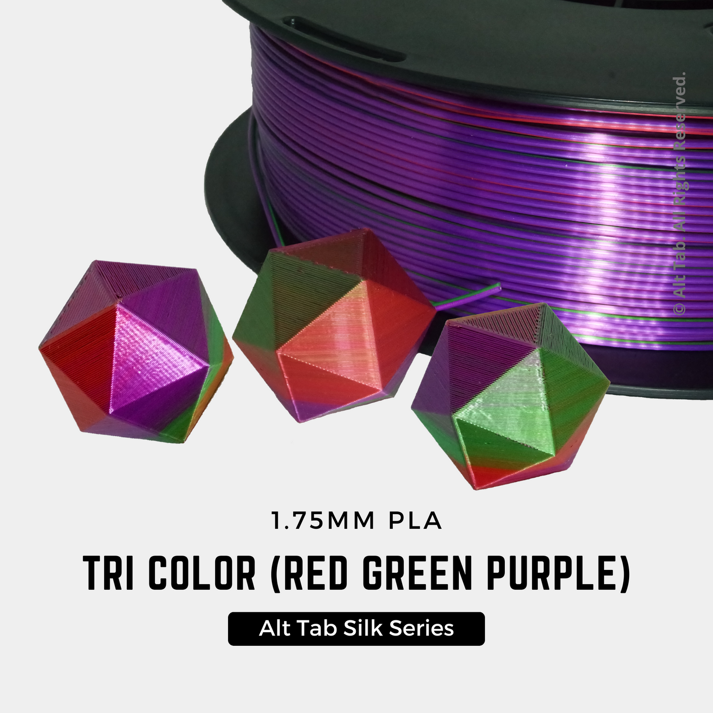 Silk Tri Color PLA Filament 1.75mm 1KG