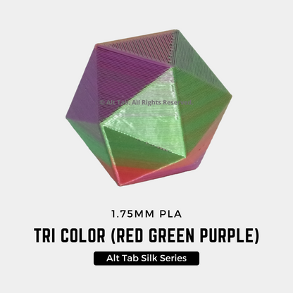 PLA Tri-color Silk – Red-Green-Purple (1.75mm 1KG Filament)