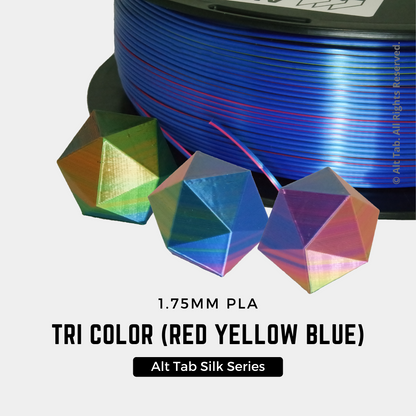 PLA Tri-color Silk - Red-Yellow-Blue (1.75mm 1KG Filament)