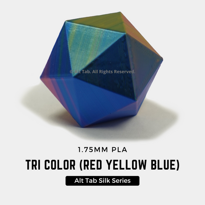 PLA Tri-color Silk - Red-Yellow-Blue (1.75mm 1KG Filament)