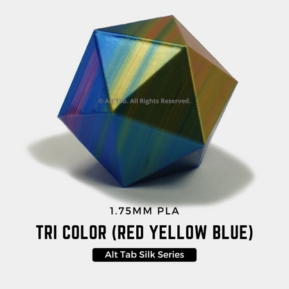 PLA Tri-color Silk - Red-Yellow-Blue (1.75mm 1KG Filament)