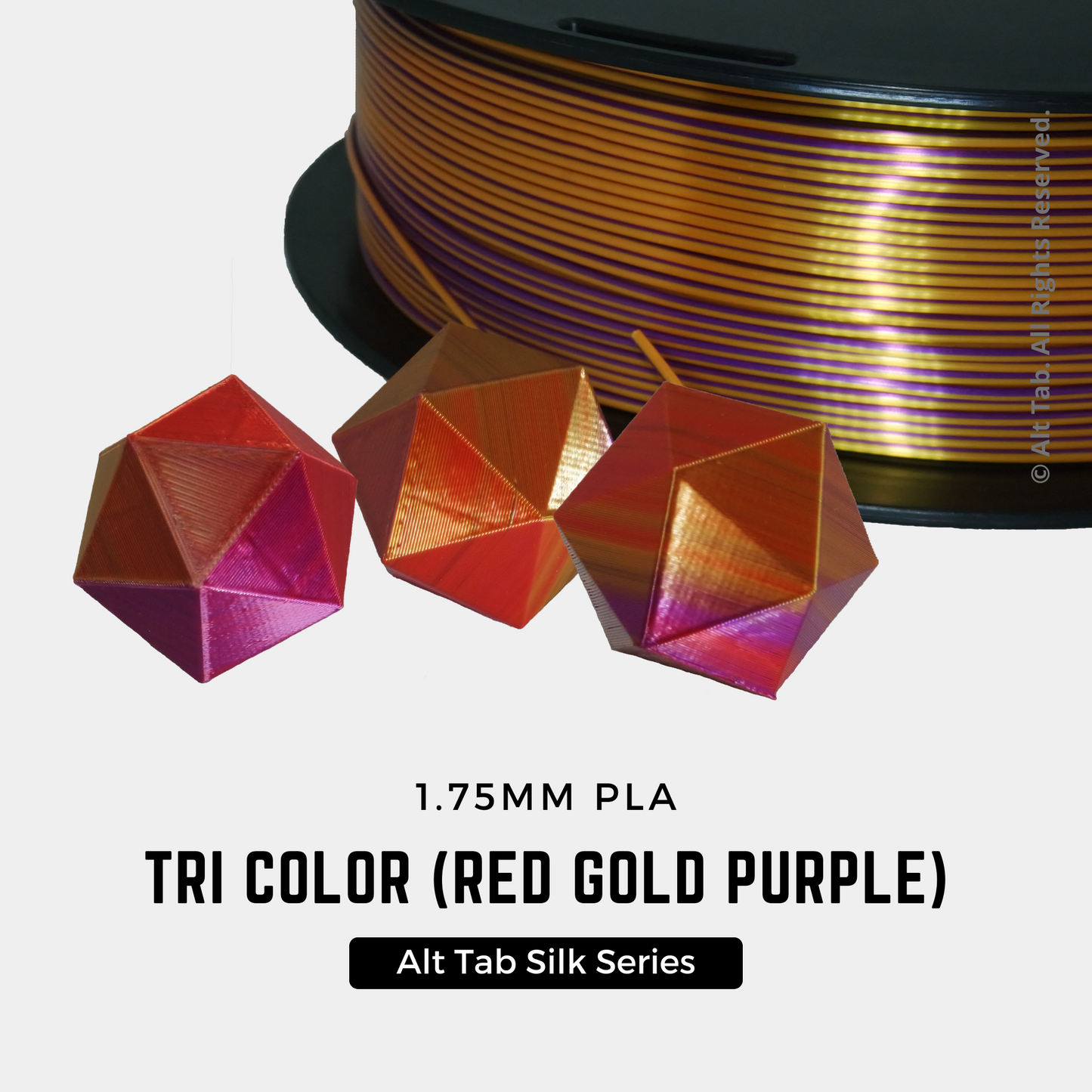 Silk Tri Color PLA Filament 1.75mm 1KG