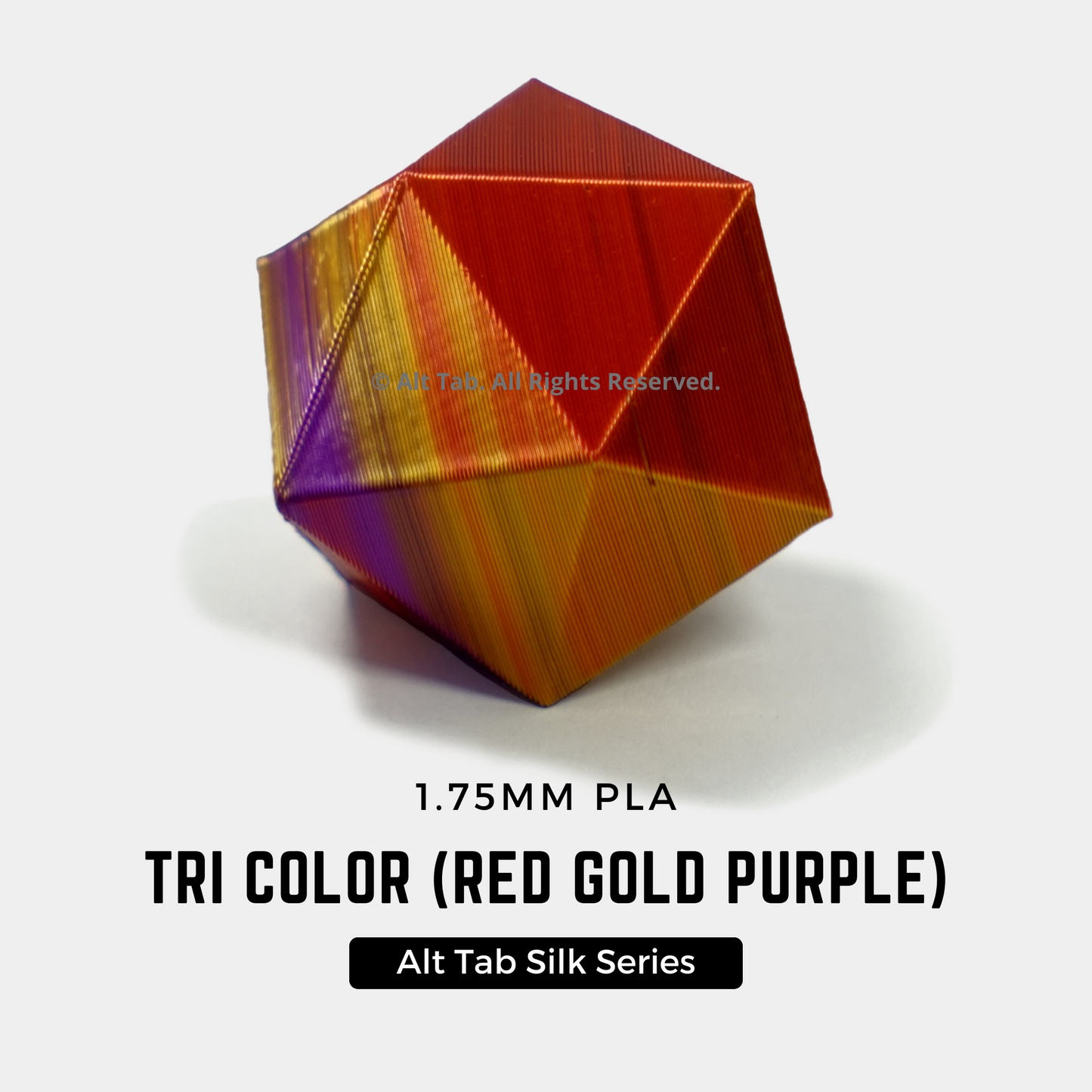 PLA Tri-color Silk – Red-Gold-Purple (1.75mm 1KG Filament)