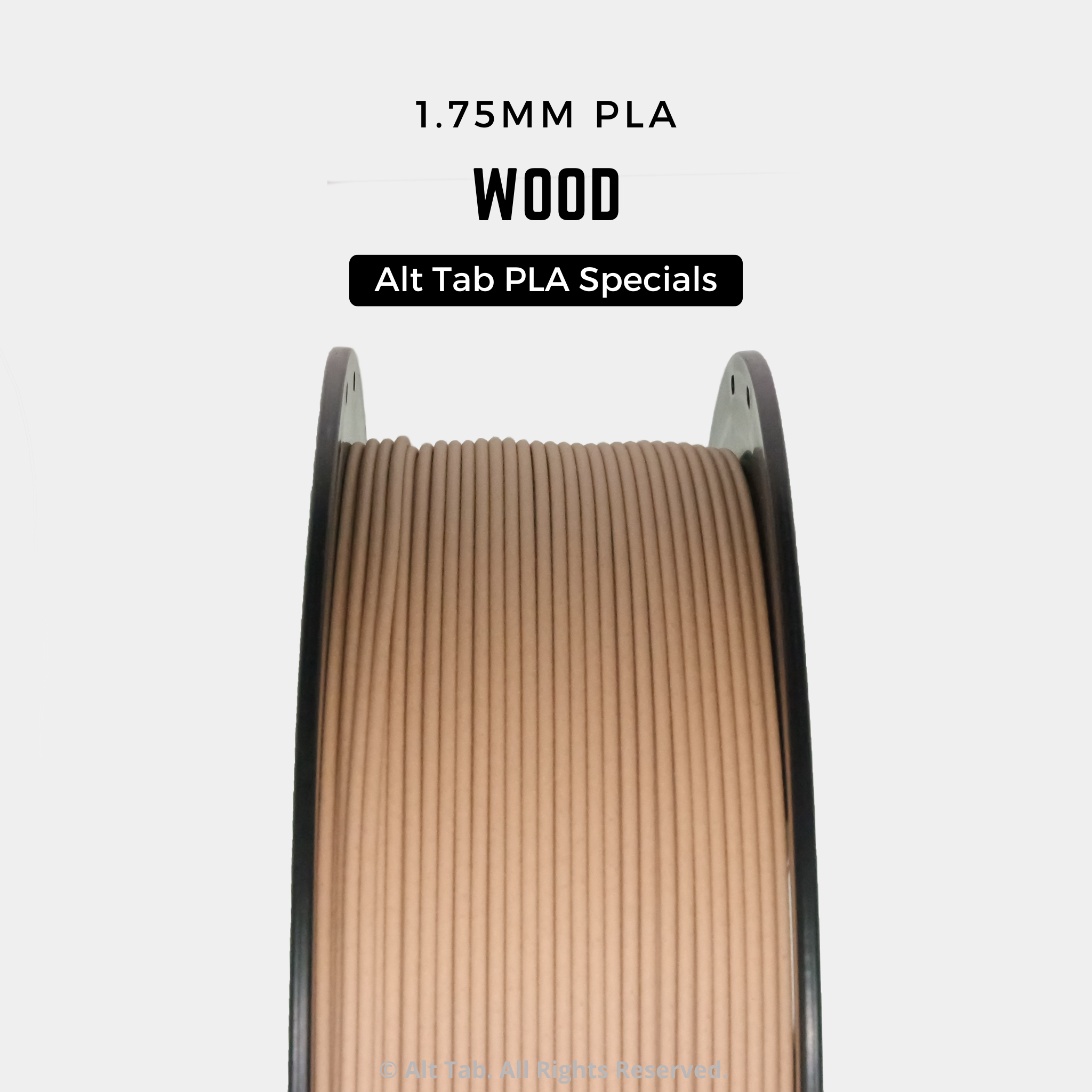 Filemant Tab PLA Special – Wood Infused (1.75mm 1KG Filament) – ALT TAB Filaments