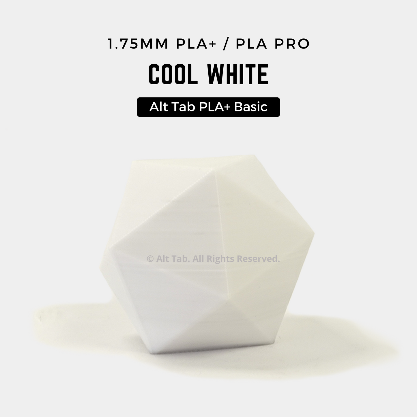 PLA PLUS/PRO Basic - Cool/Cold White (1.75mm 1KG Filament)