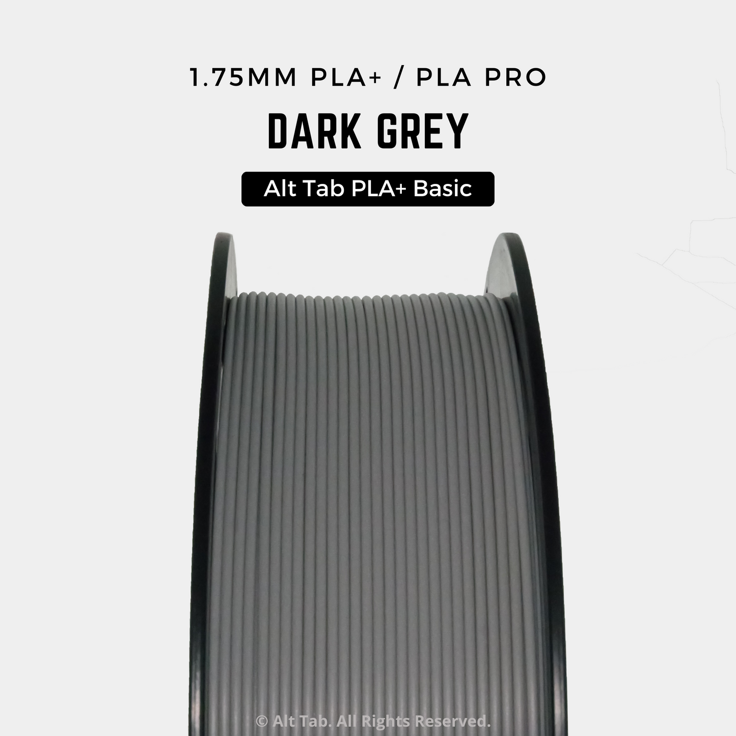 PLA PLUS/PRO Basic - Dark Grey (1.75mm 1KG Filament)