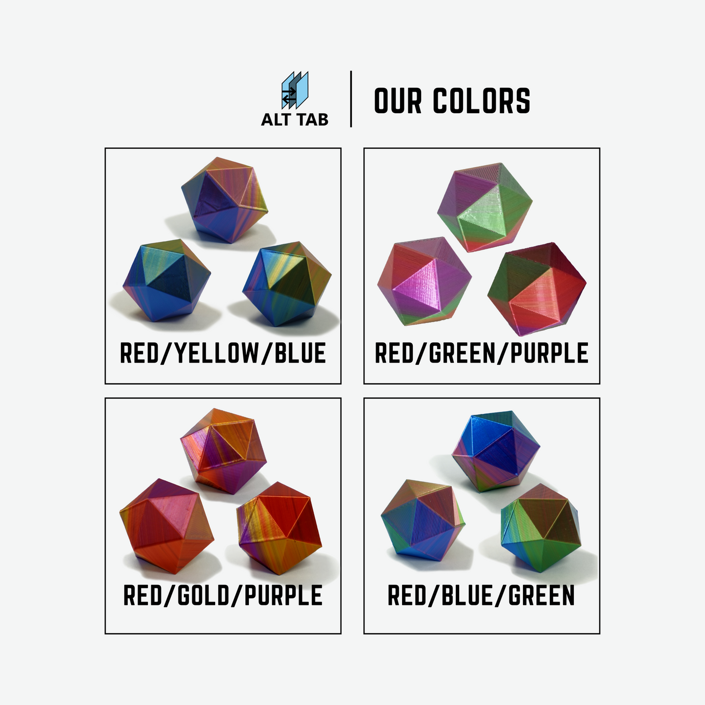 Silk Tri Color PLA Filament 1.75mm 1KG