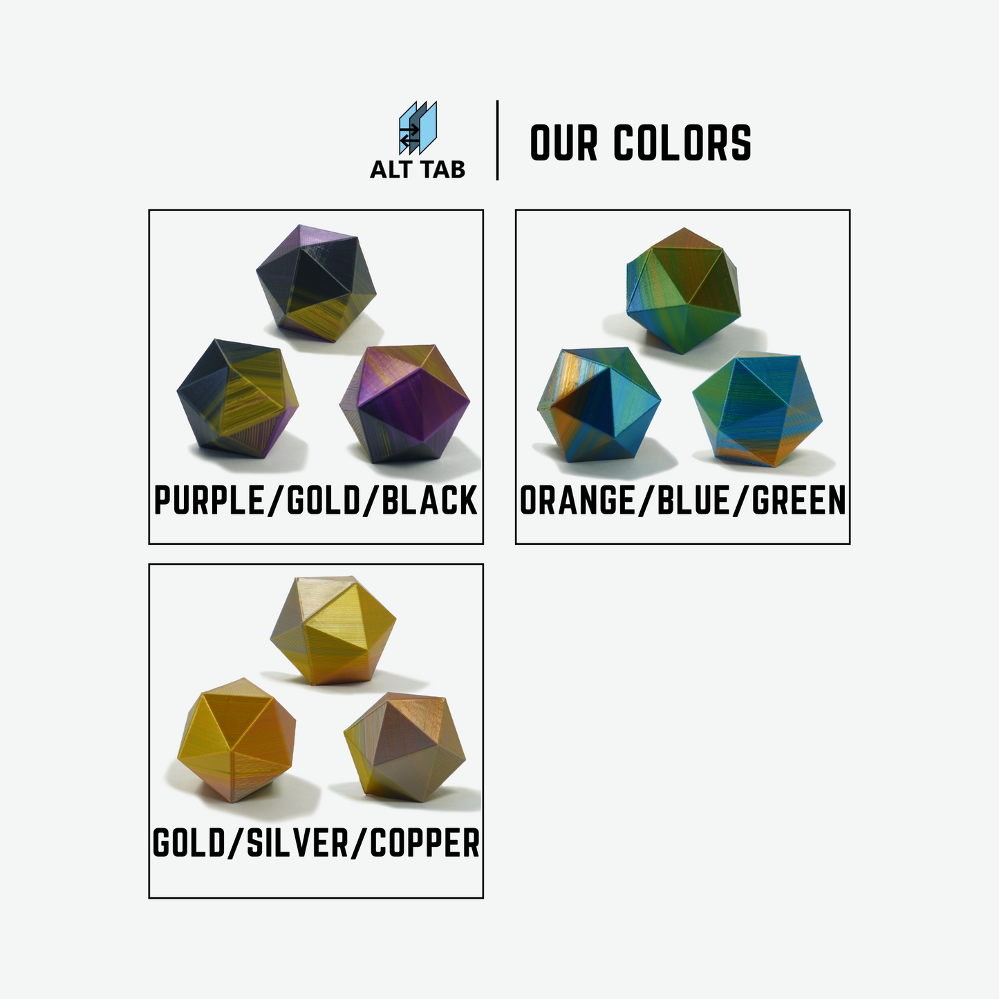 Silk Tri Color PLA Filament 1.75mm 1KG