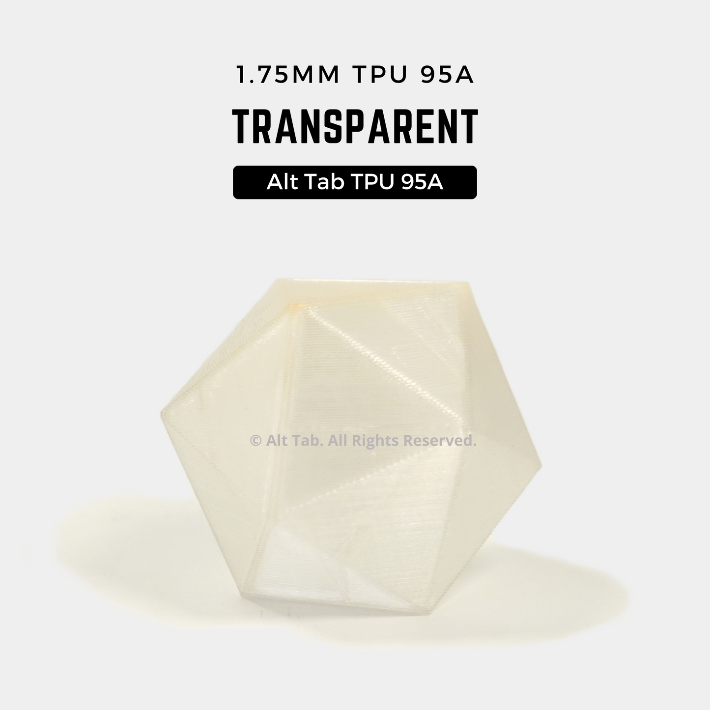 TPU 95A Basic – Transparent (1.75mm 1KG Filament)