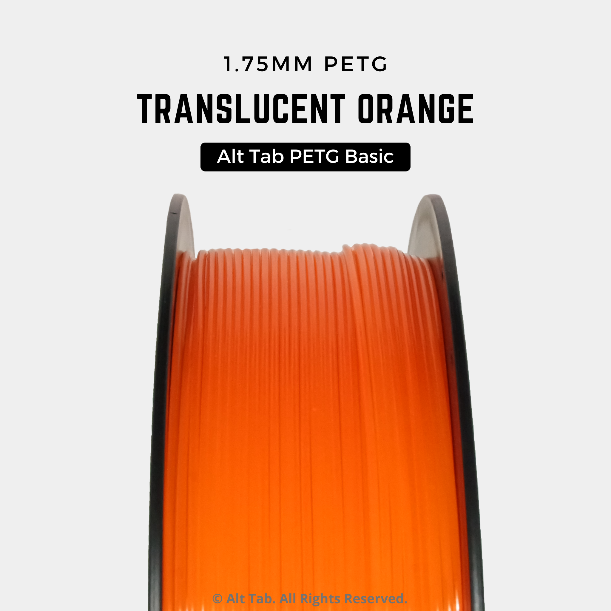 PETG Translucent – Orange (1.75mm 1KG Filament) – ALT TAB Filaments