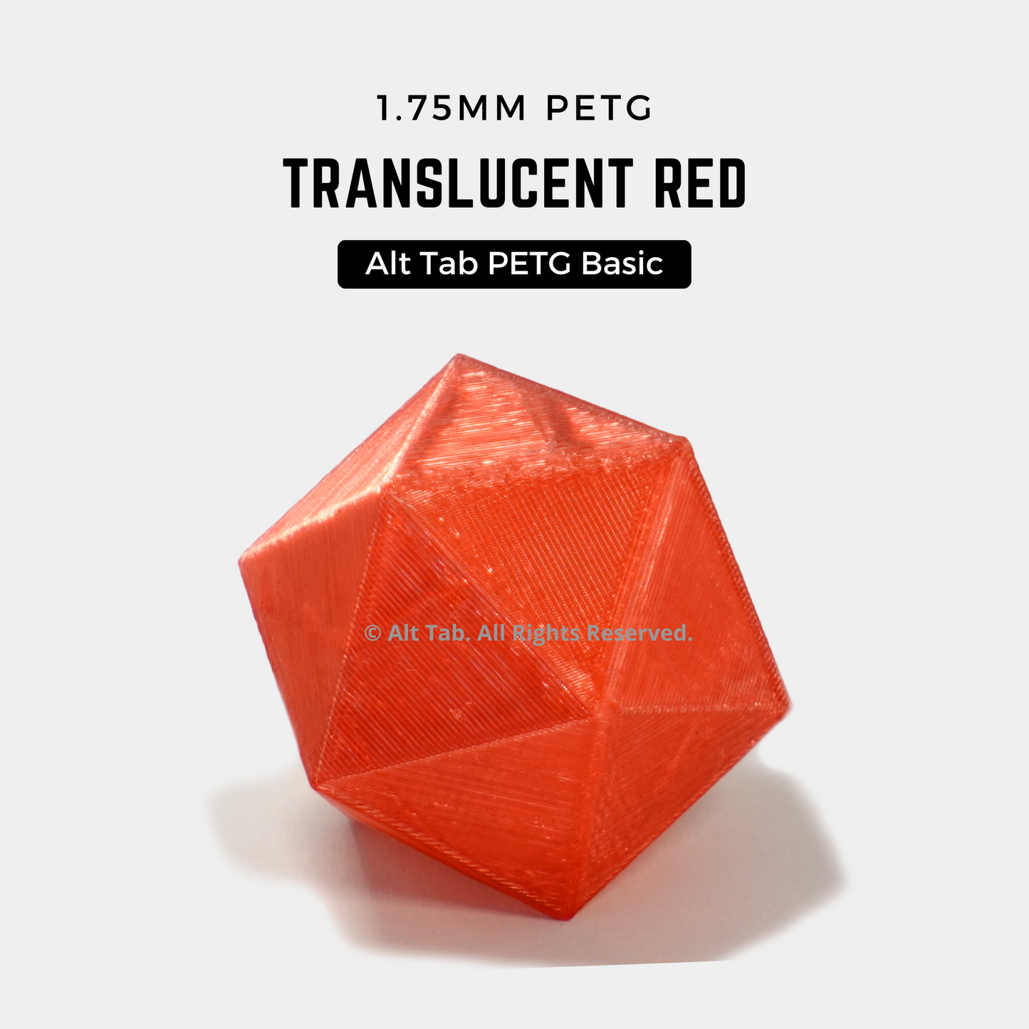 PETG Translucent – Red (1.75mm 1KG Filament)