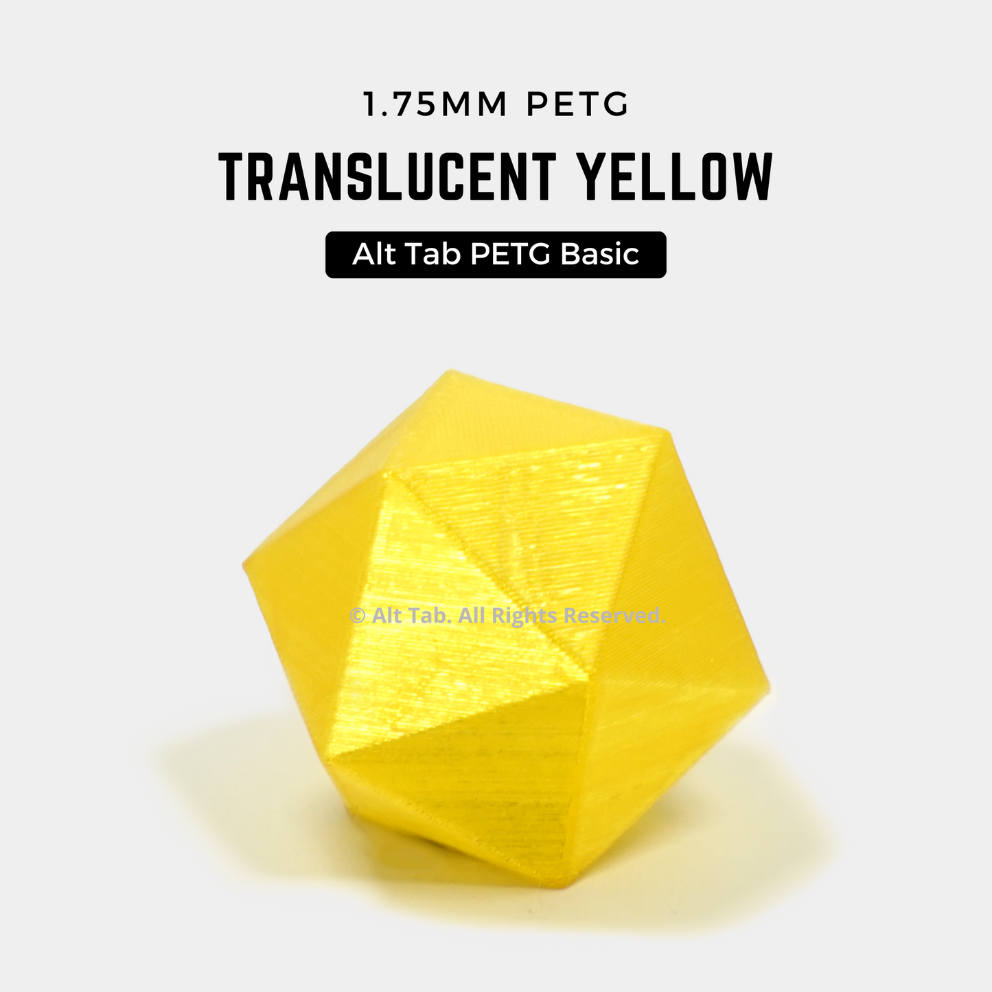 PETG Translucent – Yellow (1.75mm 1KG Filament)